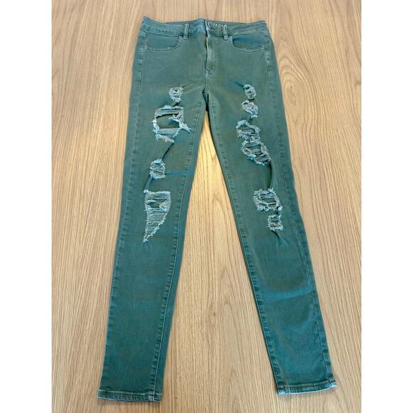 American Eagle Hi Rise Distressed Jegging size 8 - Picture 1 of 5
